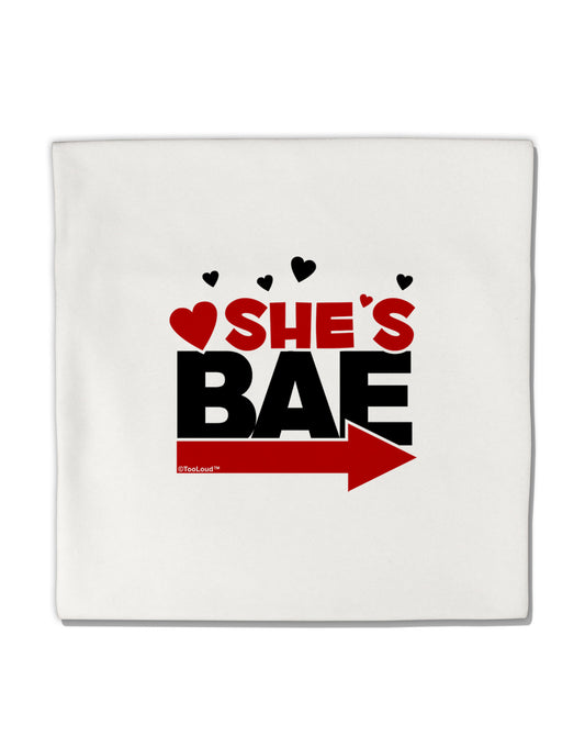 She's BAE - Right Arrow Micro Fleece 14"x14" Pillow Sham-Pillow Sham-TooLoud-White-Davson Sales
