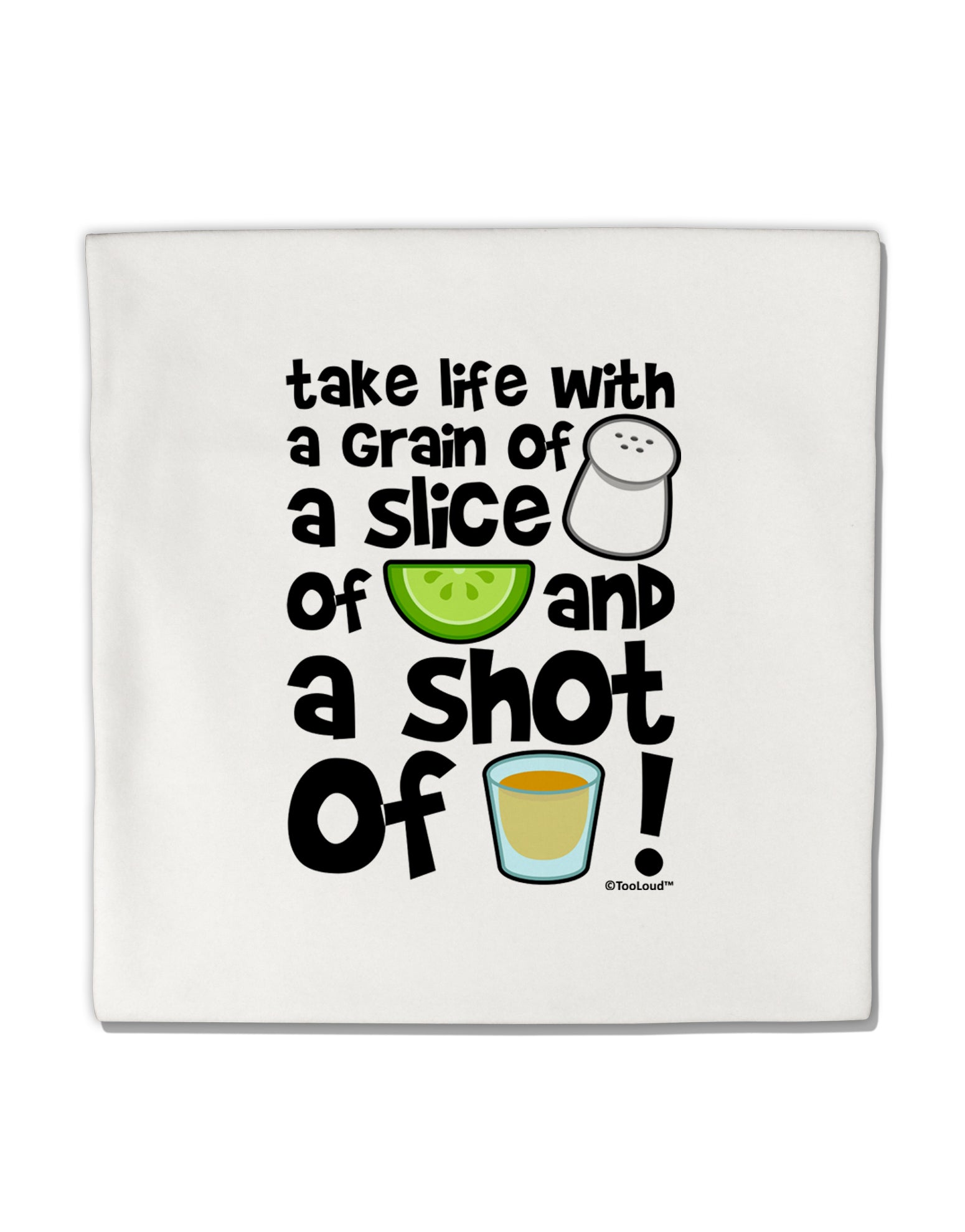 Take Life with a Grain of Salt and a Shot of Tequila Micro Fleece 14"x14" Pillow Sham by TooLoud-Pillow Sham-TooLoud-White-Davson Sales