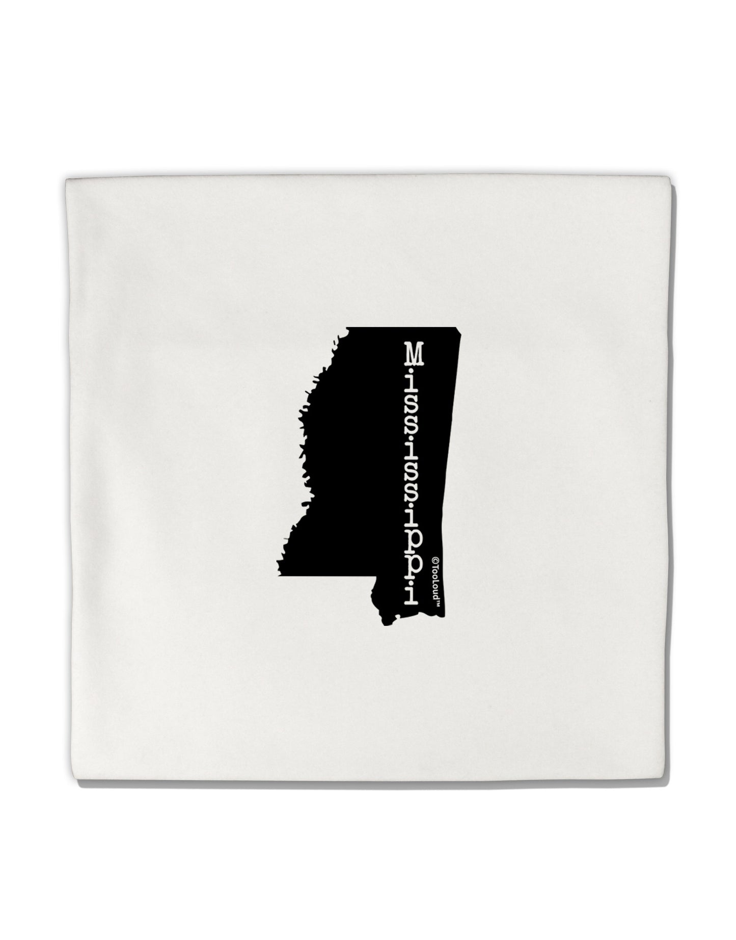 Mississippi - United States Shape Micro Fleece 14"x14" Pillow Sham-Pillow Sham-TooLoud-White-Davson Sales