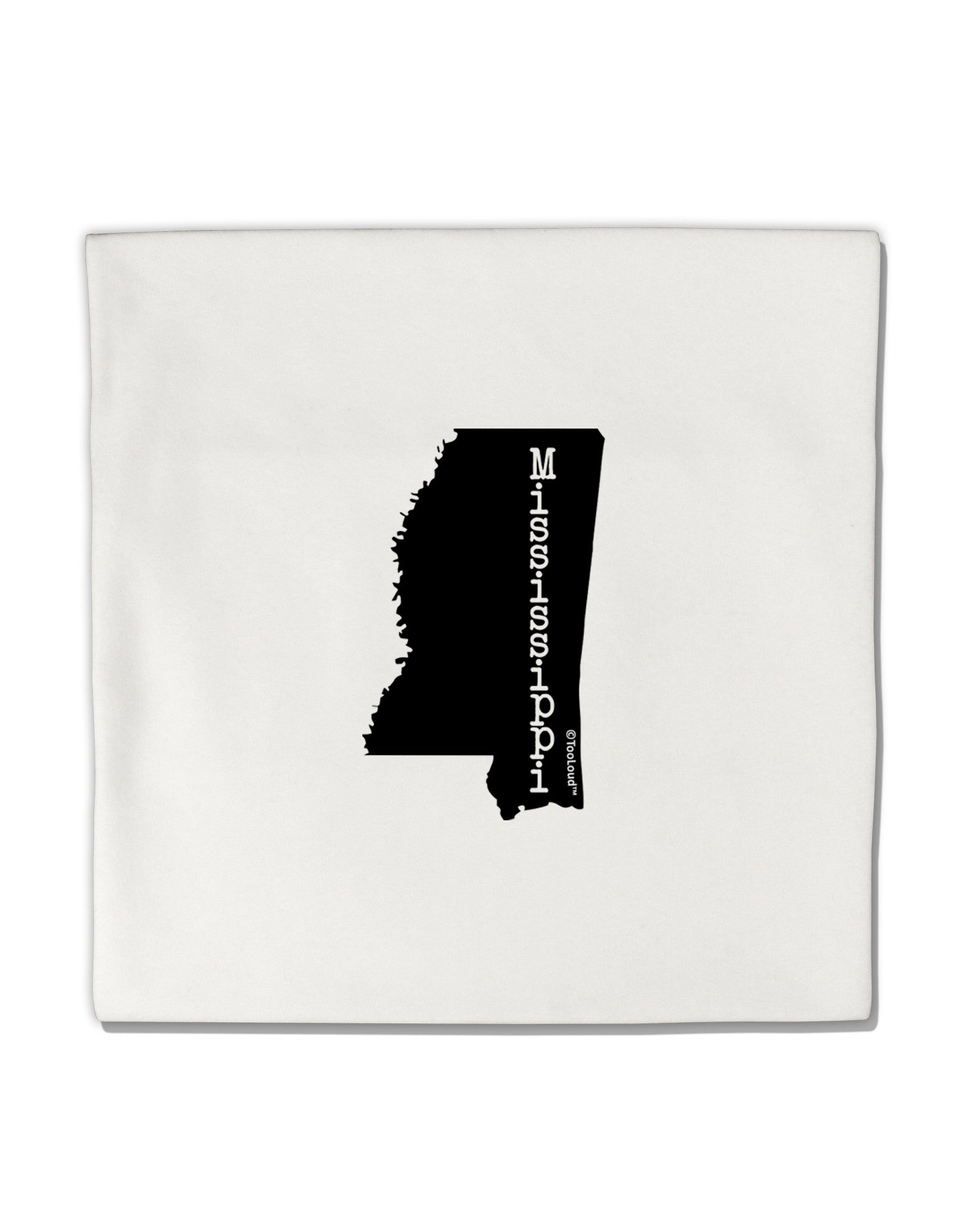 Mississippi - United States Shape Micro Fleece 14"x14" Pillow Sham-Pillow Sham-TooLoud-White-Davson Sales