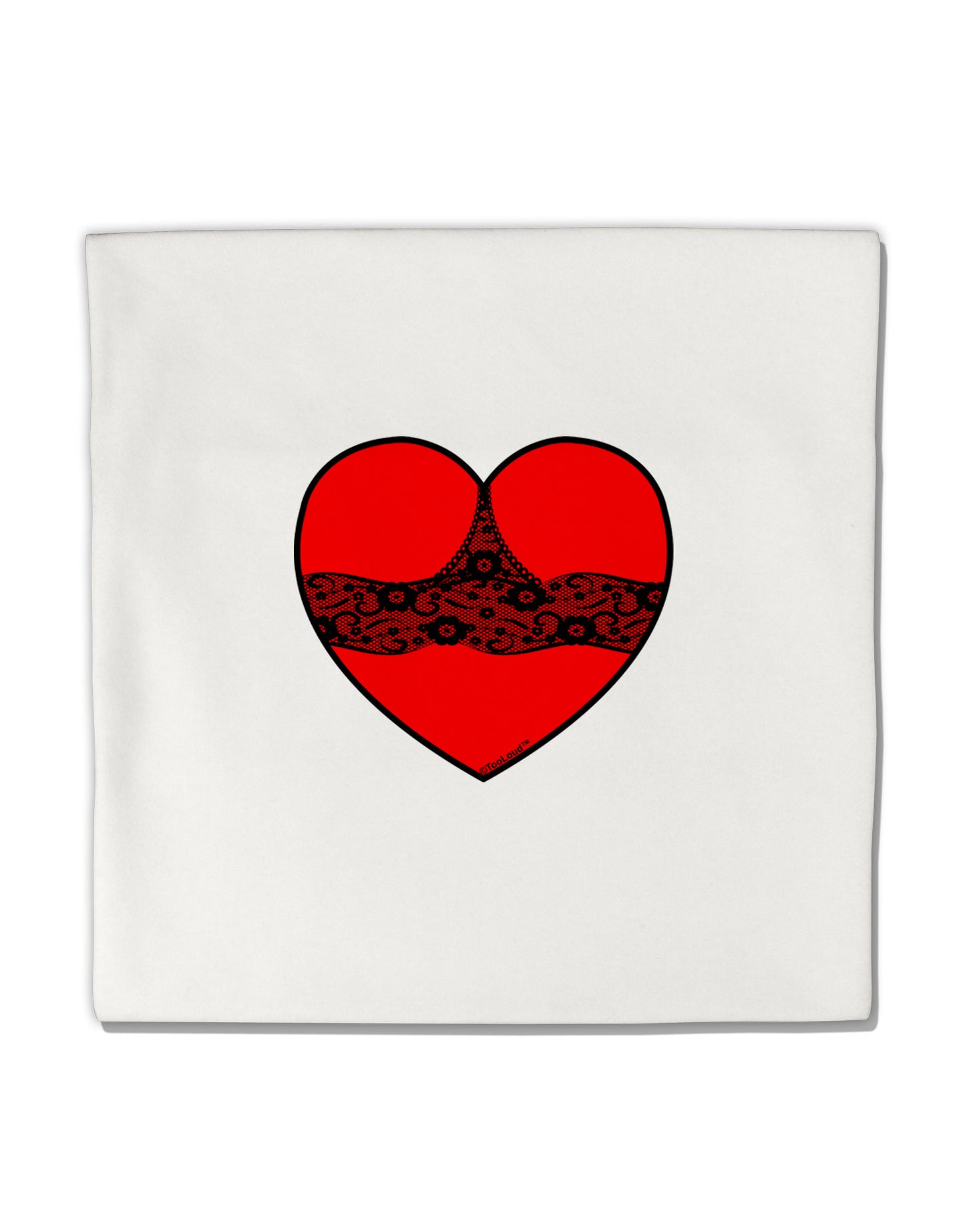 Black Lace Panty Heart Micro Fleece 14&#x22;x14&#x22; Pillow Sham-Pillow Sham-TooLoud-White-Davson Sales