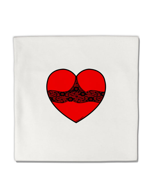 Black Lace Panty Heart Micro Fleece 14&#x22;x14&#x22; Pillow Sham-Pillow Sham-TooLoud-White-Davson Sales