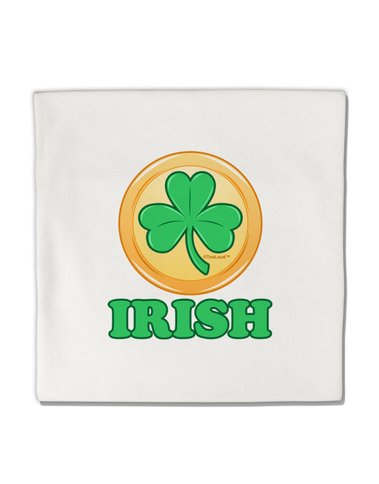 Shamrock Button - Irish Micro Fleece 14&#x22;x14&#x22; Pillow Sham by TooLoud-Pillow Sham-TooLoud-White-Davson Sales