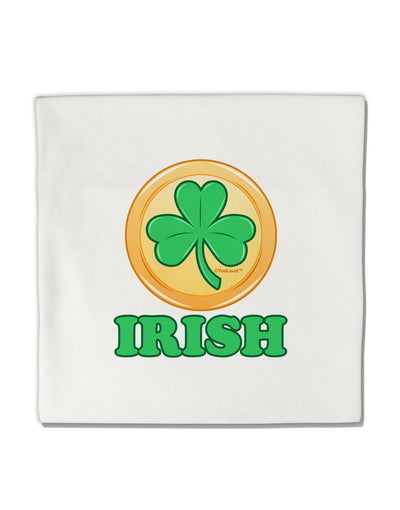 Shamrock Button - Irish Micro Fleece 14&#x22;x14&#x22; Pillow Sham by TooLoud-Pillow Sham-TooLoud-White-Davson Sales