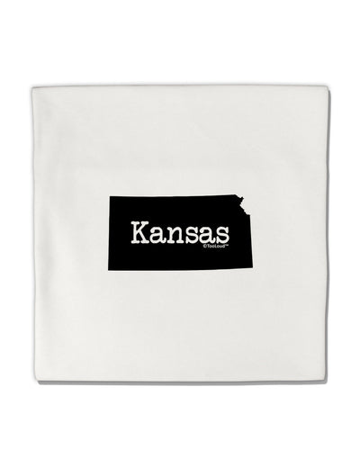 Kansas - United States Shape Micro Fleece 14&#x22;x14&#x22; Pillow Sham-Pillow Sham-TooLoud-White-Davson Sales