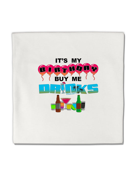 Birthday - Buy Me Drinks Micro Fleece 14&#x22;x14&#x22; Pillow Sham-Pillow Sham-TooLoud-White-Davson Sales