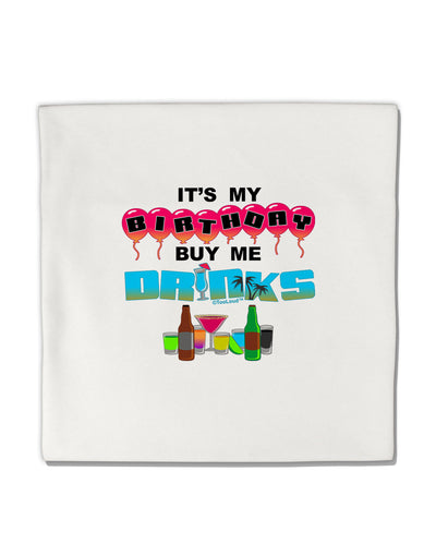 Birthday - Buy Me Drinks Micro Fleece 14&#x22;x14&#x22; Pillow Sham-Pillow Sham-TooLoud-White-Davson Sales