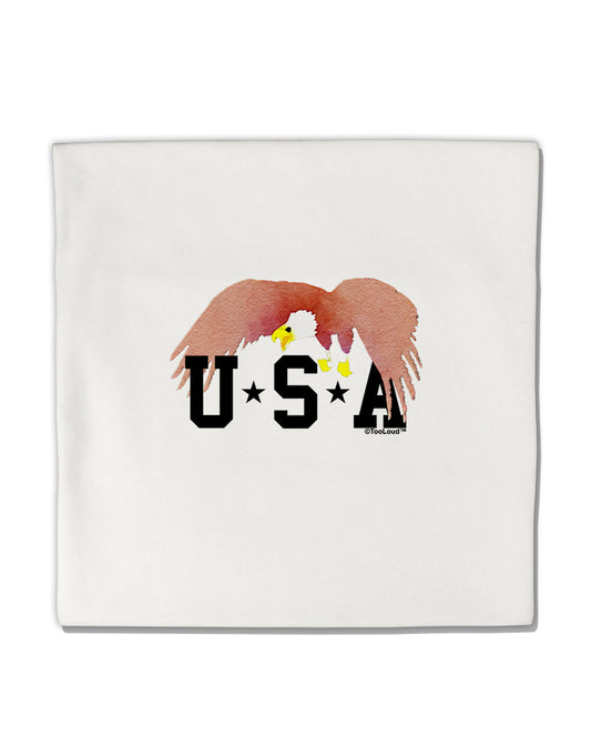Bald Eagle USA Micro Fleece 14&#x22;x14&#x22; Pillow Sham by TooLoud-Pillow Sham-TooLoud-White-Davson Sales