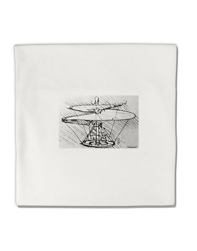 Helicopter Sketch Micro Fleece 14&#x22;x14&#x22; Pillow Sham-Pillow Sham-TooLoud-White-Davson Sales