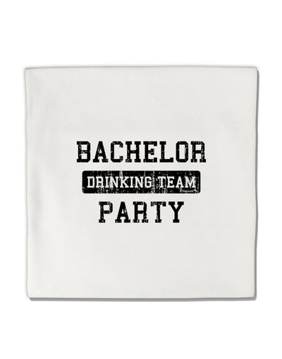 Bachelor Party Drinking Team - Distressed Micro Fleece 14&#x22;x14&#x22; Pillow Sham-Pillow Sham-TooLoud-White-Davson Sales