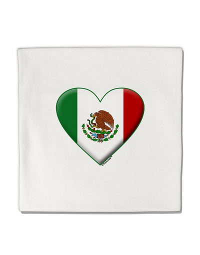 Mexican Flag Heart - Beveled Micro Fleece 14&#x22;x14&#x22; Pillow Sham by TooLoud-Pillow Sham-TooLoud-White-Davson Sales