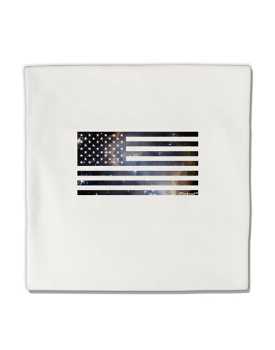 American Flag Galaxy Micro Fleece 14&#x22;x14&#x22; Pillow Sham by TooLoud-Pillow Sham-TooLoud-White-Davson Sales