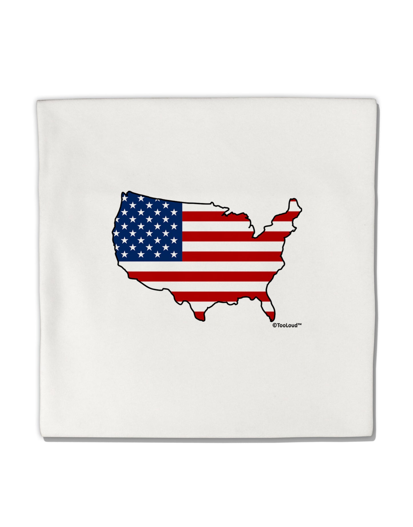 United States Cutout - American Flag Design Micro Fleece 14"x14" Pillow Sham by TooLoud-Pillow Sham-TooLoud-White-Davson Sales