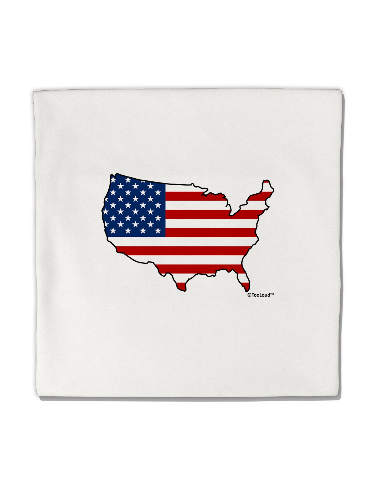 United States Cutout - American Flag Design Micro Fleece 14"x14" Pillow Sham by TooLoud-Pillow Sham-TooLoud-White-Davson Sales