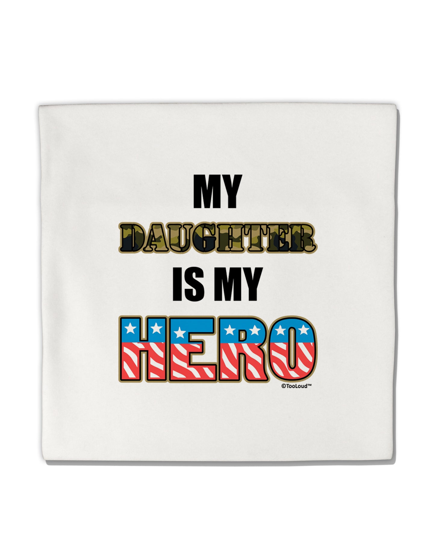 My Daughter is My Hero - Armed Forces Micro Fleece 14"x14" Pillow Sham by TooLoud-Pillow Sham-TooLoud-White-Davson Sales