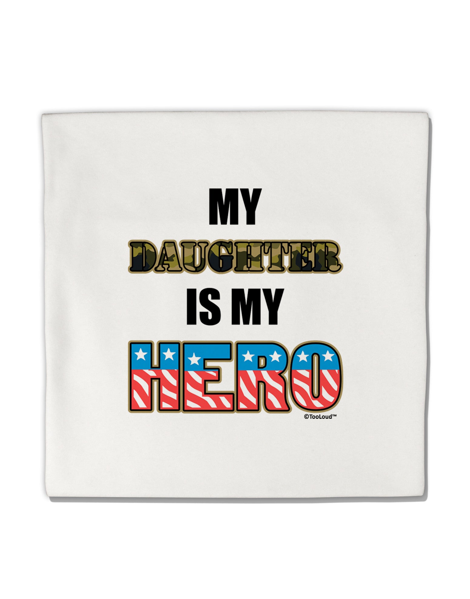 My Daughter is My Hero - Armed Forces Micro Fleece 14"x14" Pillow Sham by TooLoud-Pillow Sham-TooLoud-White-Davson Sales