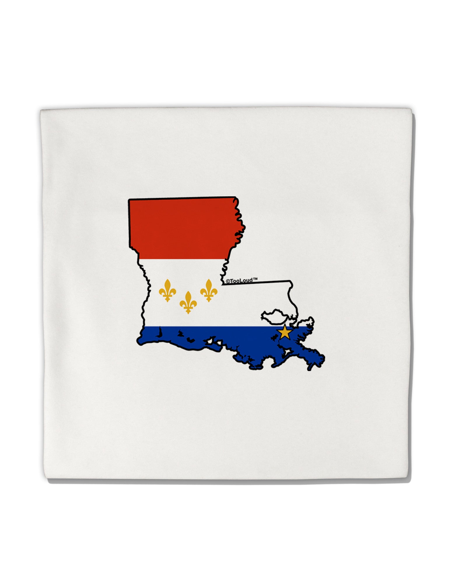 New Orleans Louisiana Flag Micro Fleece 14&#x22;x14&#x22; Pillow Sham-Pillow Sham-TooLoud-White-Davson Sales