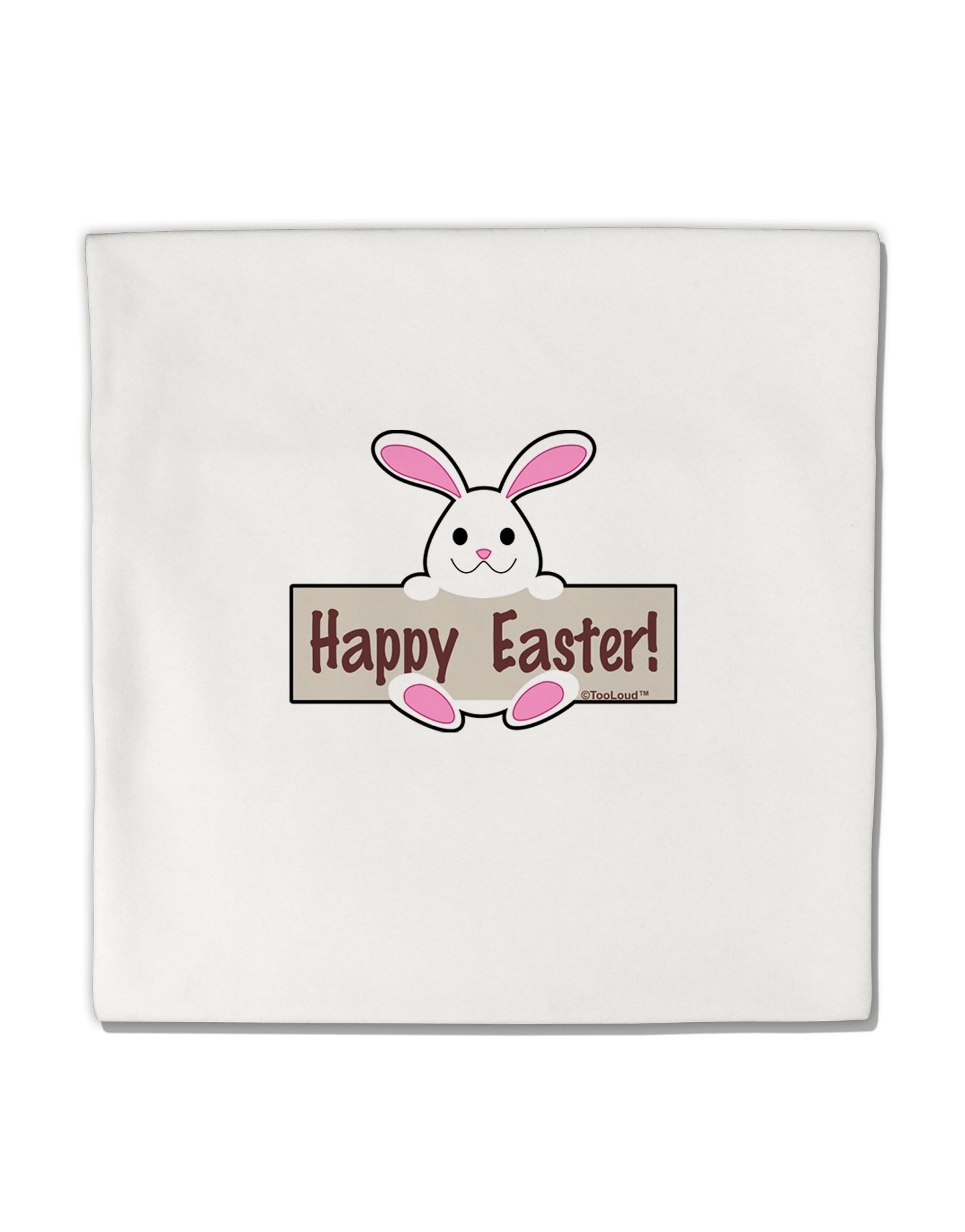 Cute Bunny - Happy Easter Micro Fleece 14&#x22;x14&#x22; Pillow Sham by TooLoud-Pillow Sham-TooLoud-White-Davson Sales