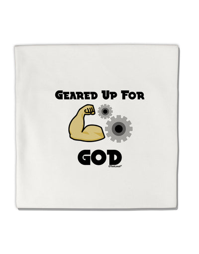 Geared Up For God Micro Fleece 14&#x22;x14&#x22; Pillow Sham by TooLoud-TooLoud-White-Davson Sales