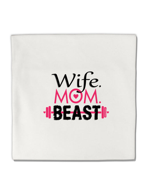 TooLoud Wife Mom Beast Micro Fleece 14&#x22;x14&#x22; Pillow Sham-Pillow Sham-TooLoud-White-Davson Sales