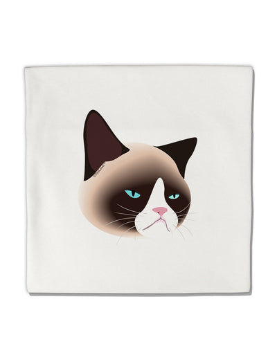 Cute Disgruntled Siamese Cat Micro Fleece 14&#x22;x14&#x22; Pillow Sham-Pillow Sham-TooLoud-White-Davson Sales