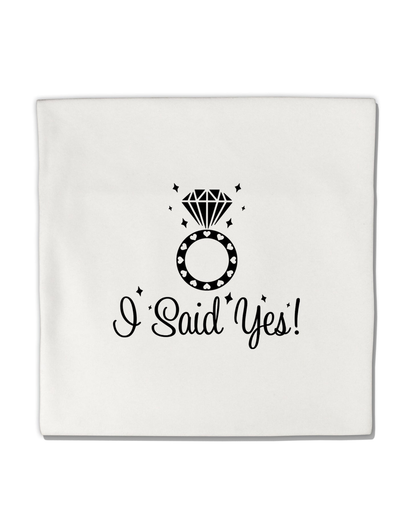 I Said Yes - Diamond Ring Micro Fleece 14&#x22;x14&#x22; Pillow Sham-Pillow Sham-TooLoud-White-Davson Sales