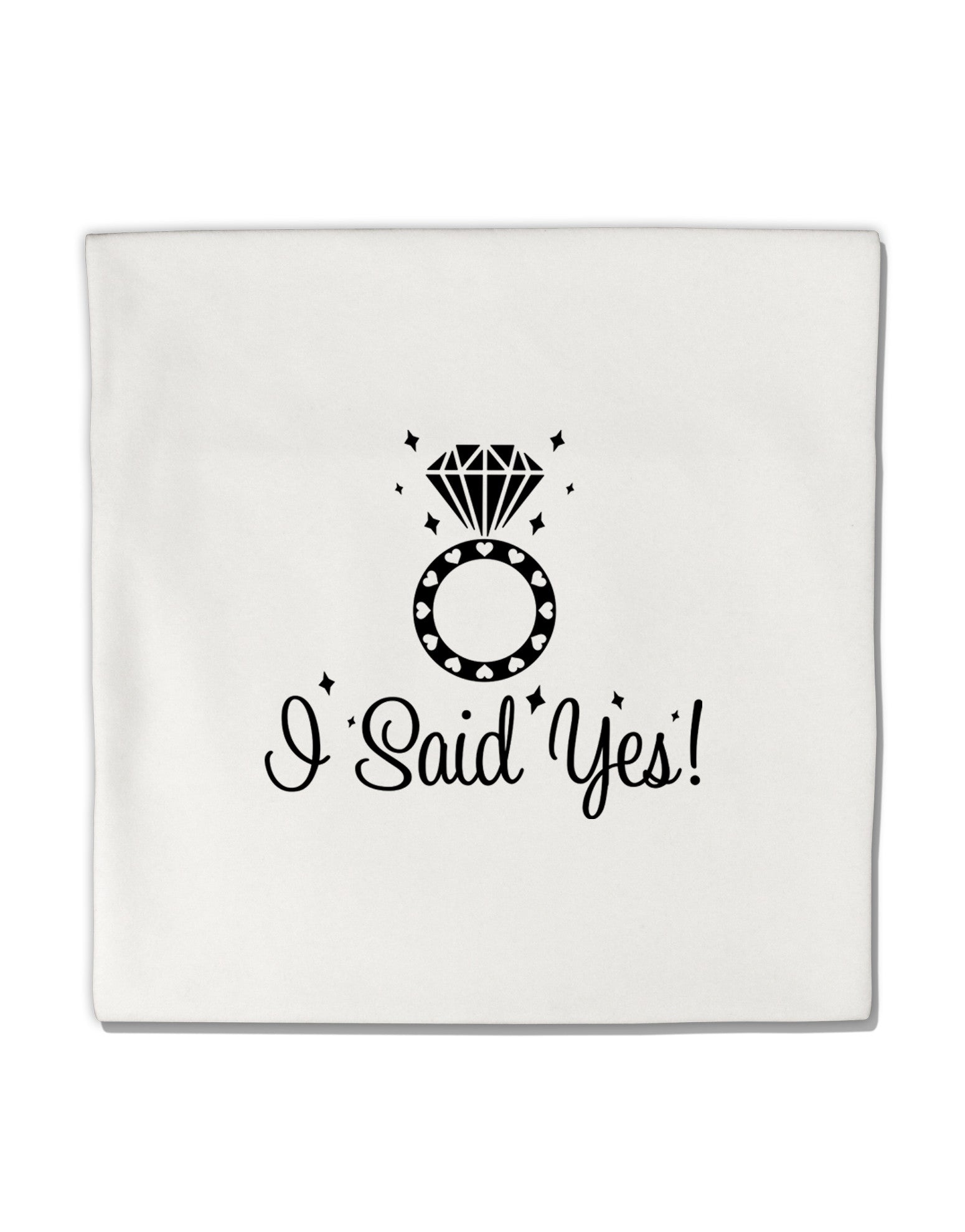I Said Yes - Diamond Ring Micro Fleece 14&#x22;x14&#x22; Pillow Sham-Pillow Sham-TooLoud-White-Davson Sales