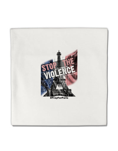 Distressed Paris Stop The Violence Micro Fleece 14&#x22;x14&#x22; Pillow Sham-Pillow Sham-TooLoud-White-Davson Sales