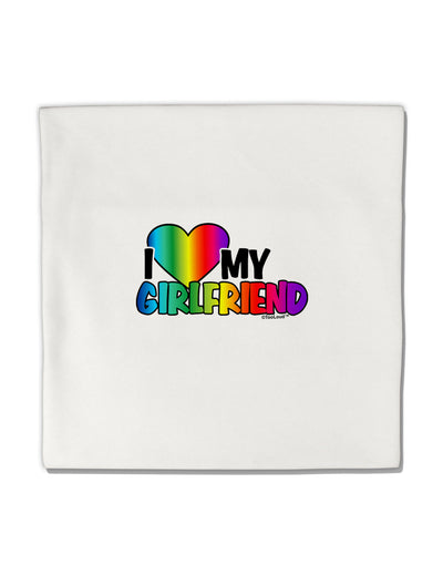 I Heart My Girlfriend - Rainbow Micro Fleece 14&#x22;x14&#x22; Pillow Sham-Pillow Sham-TooLoud-White-Davson Sales