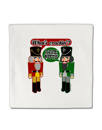 Whats Crackin - Deez Nuts Micro Fleece 14&#x22;x14&#x22; Pillow Sham by TooLoud-TooLoud-White-Davson Sales