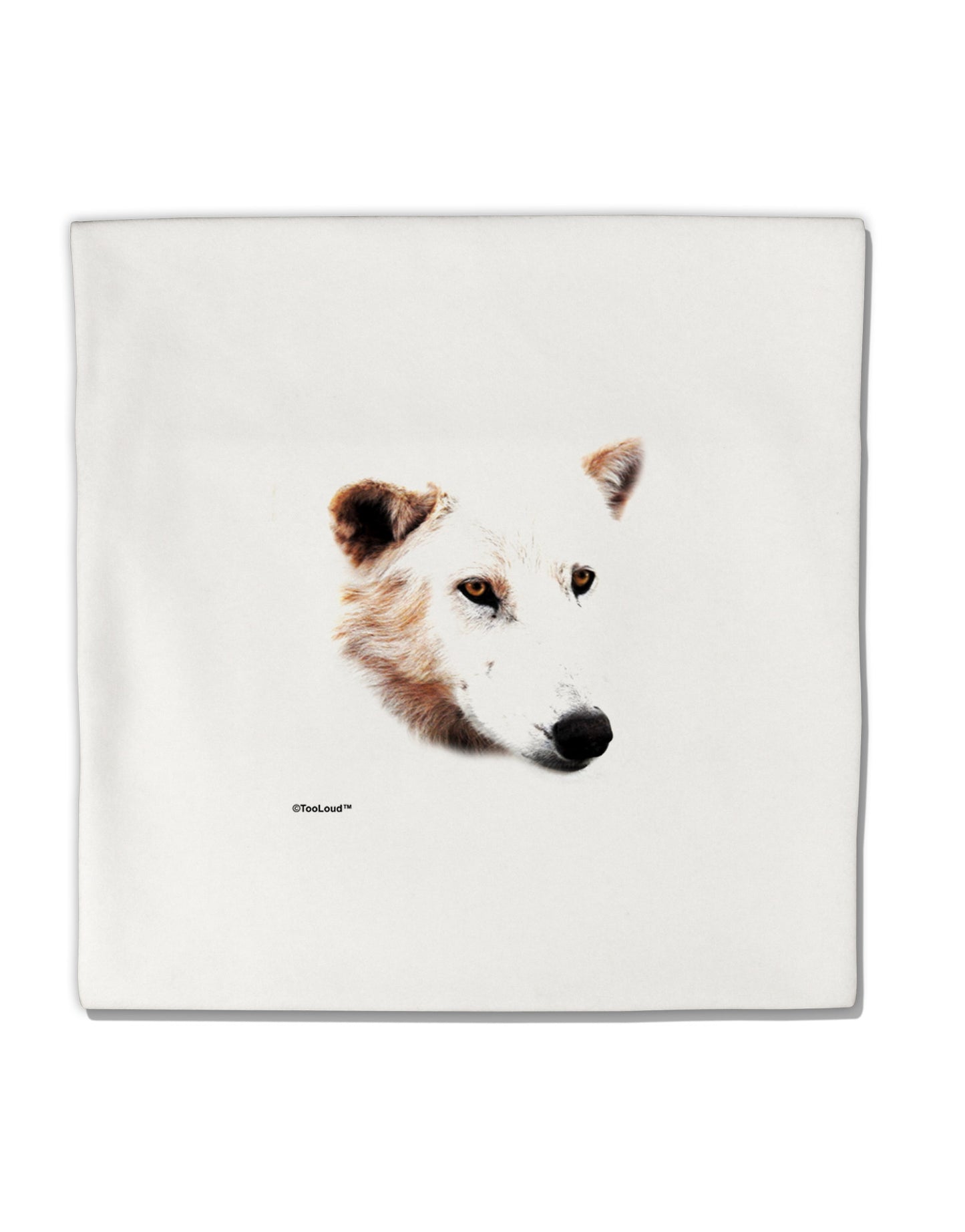 TooLoud White Wolf Head Cutout Micro Fleece 14"x14" Pillow Sham-Pillow Sham-TooLoud-White-Davson Sales