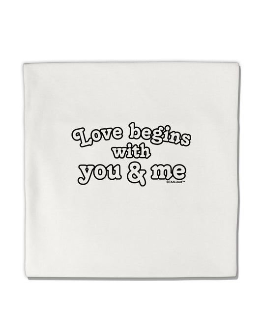Love Begins With You and Me Micro Fleece 14&#x22;x14&#x22; Pillow Sham by TooLoud-Pillow Sham-TooLoud-White-Davson Sales