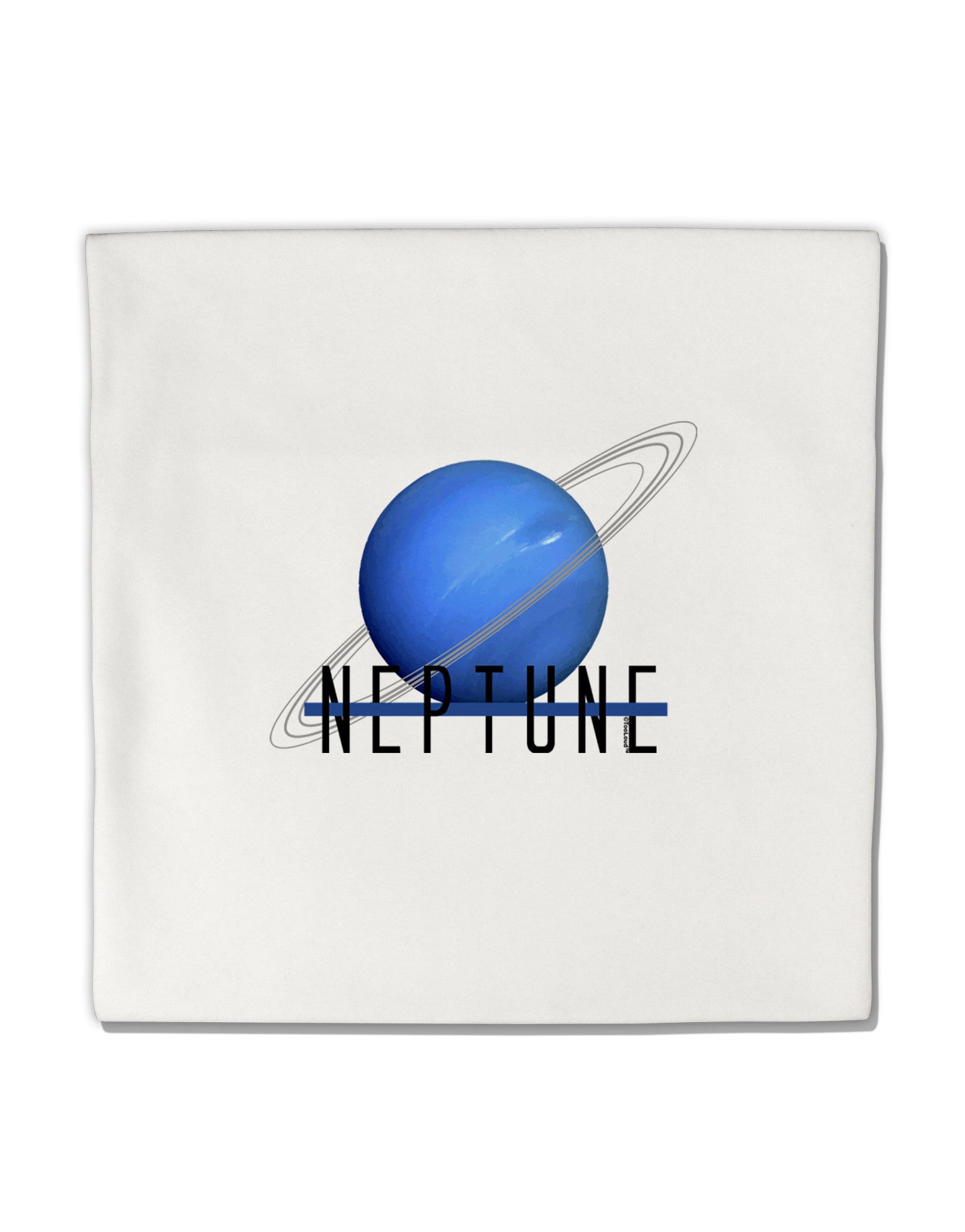 Planet Neptune Text Micro Fleece 14"x14" Pillow Sham by TooLoud-Pillow Sham-TooLoud-White-Davson Sales