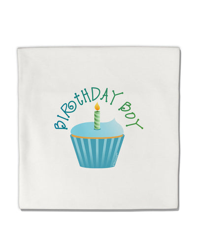 Birthday Boy - Candle Cupcake Micro Fleece 14&#x22;x14&#x22; Pillow Sham by TooLoud-Pillow Sham-TooLoud-White-Davson Sales