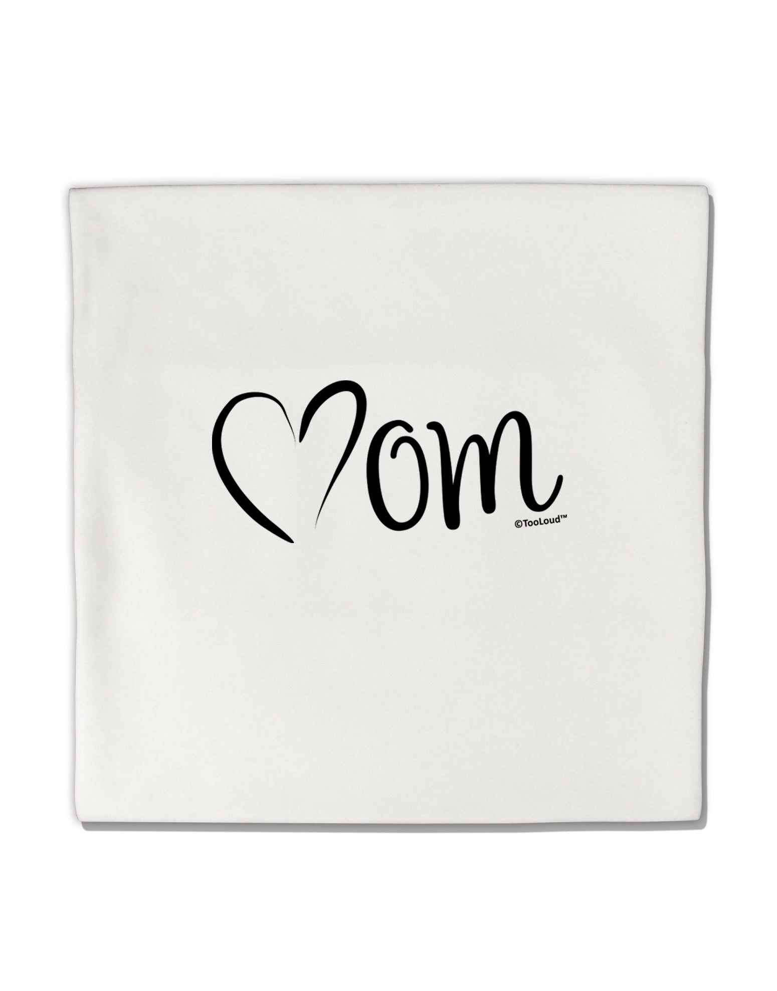 Mom with Brushed Heart Design Micro Fleece 14&#x22;x14&#x22; Pillow Sham by TooLoud-Pillow Sham-TooLoud-White-Davson Sales