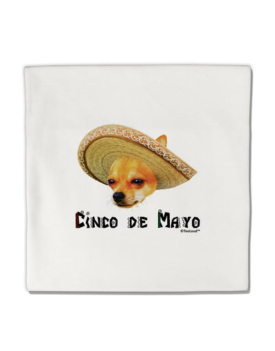 Chihuahua Dog with Sombrero - Cinco de Mayo Micro Fleece 14&#x22;x14&#x22; Pillow Sham by TooLoud-Pillow Sham-TooLoud-White-Davson Sales