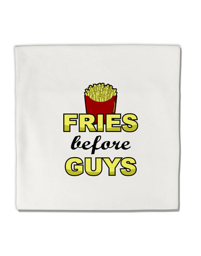 Fries Before Guys Micro Fleece 14&#x22;x14&#x22; Pillow Sham by TooLoud-Pillow Sham-TooLoud-White-Davson Sales