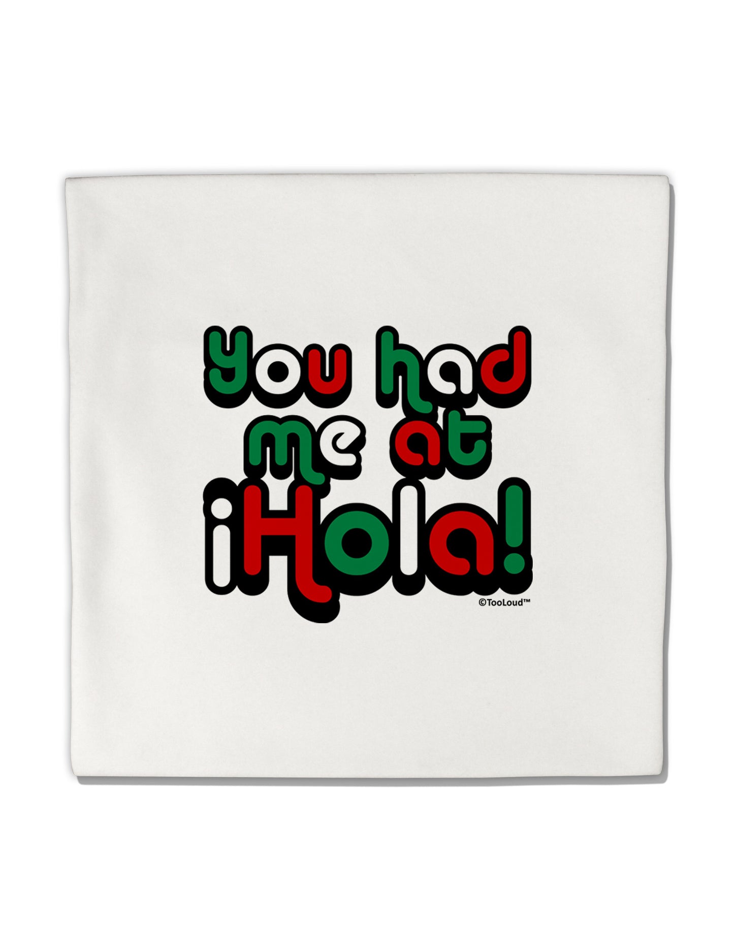 You Had Me at Hola - Mexican Flag Colors Micro Fleece 14"x14" Pillow Sham by TooLoud-Pillow Sham-TooLoud-White-Davson Sales