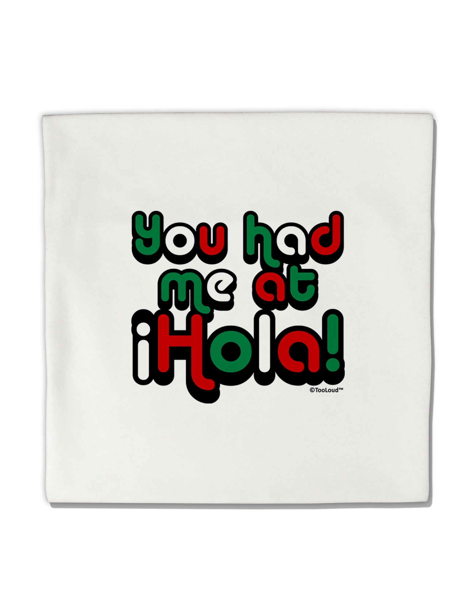 You Had Me at Hola - Mexican Flag Colors Micro Fleece 14"x14" Pillow Sham by TooLoud-Pillow Sham-TooLoud-White-Davson Sales