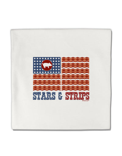 American Bacon Flag - Stars and Strips Micro Fleece 14&#x22;x14&#x22; Pillow Sham-Pillow Sham-TooLoud-White-Davson Sales