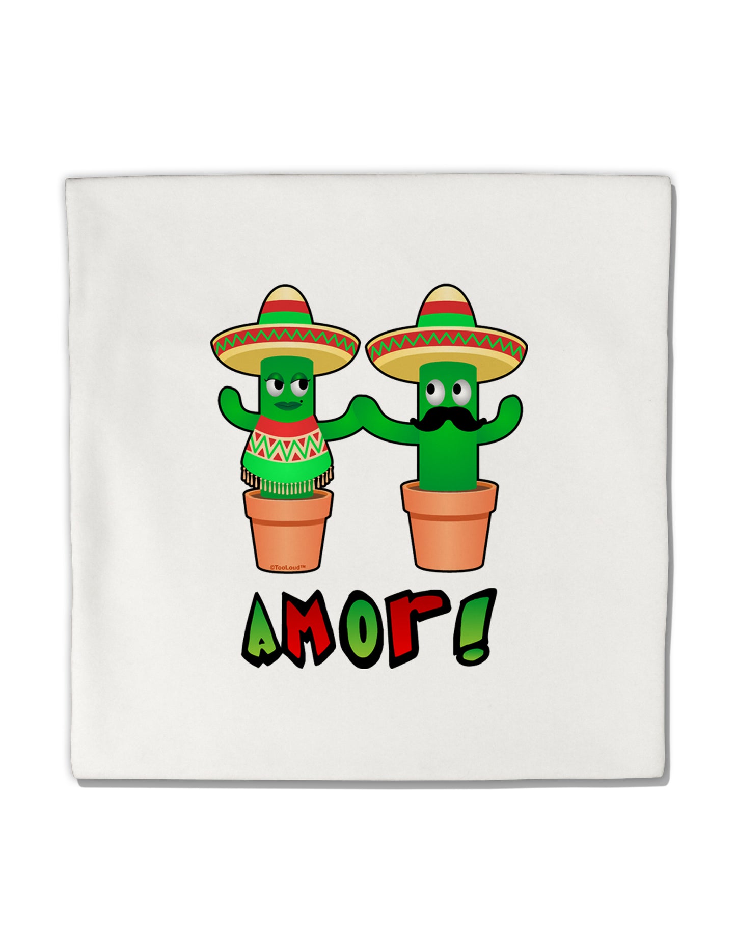Fiesta Cactus Couple Amor Micro Fleece 14&#x22;x14&#x22; Pillow Sham by TooLoud-Pillow Sham-TooLoud-White-Davson Sales