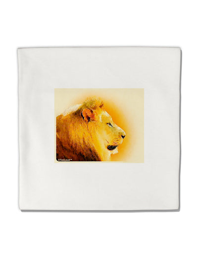 Lion Watercolor 3 Micro Fleece 14&#x22;x14&#x22; Pillow Sham-Pillow Sham-TooLoud-White-Davson Sales