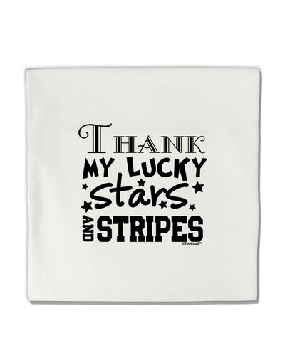 Thank My Lucky Stars and Stripes Micro Fleece 14&#x22;x14&#x22; Pillow Sham by TooLoud-Pillow Sham-TooLoud-White-Davson Sales