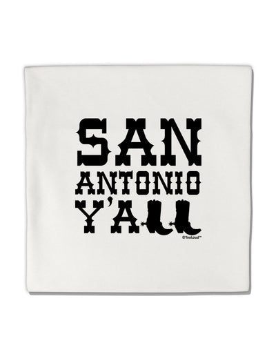 San Antonio Y'all - Boots - Texas Pride Micro Fleece 14&#x22;x14&#x22; Pillow Sham by TooLoud-Pillow Sham-TooLoud-White-Davson Sales