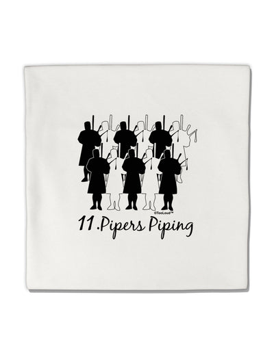 Eleven Pipers Piping Text Micro Fleece 14&#x22;x14&#x22; Pillow Sham-Pillow Sham-TooLoud-White-Davson Sales