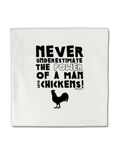 A Man With Chickens Micro Fleece 14&#x22;x14&#x22; Pillow Sham by TooLoud-Pillow Sham-TooLoud-White-Davson Sales
