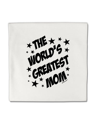 The World's Greatest Mom - Superhero Style Micro Fleece 14&#x22;x14&#x22; Pillow Sham by TooLoud-Pillow Sham-TooLoud-White-Davson Sales