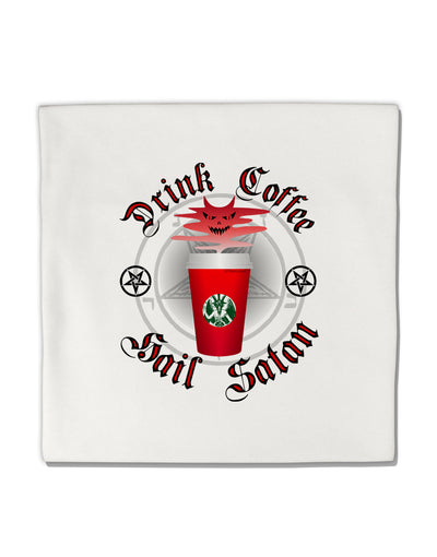 Red Cup Drink Coffee Hail Satan Micro Fleece 14&#x22;x14&#x22; Pillow Sham by TooLoud-TooLoud-White-Davson Sales