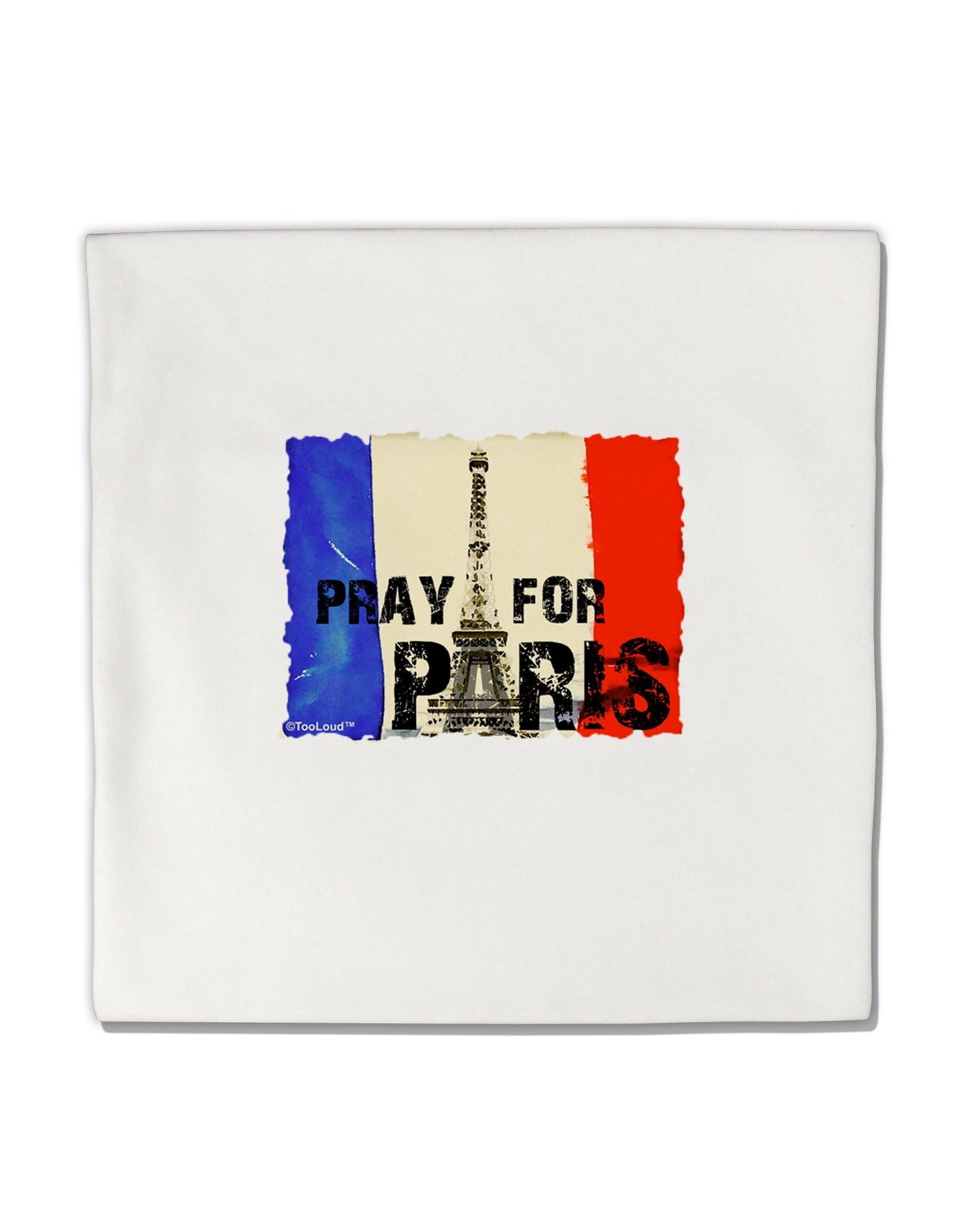 Pray For Paris Watercolor Micro Fleece 14"x14" Pillow Sham-Pillow Sham-TooLoud-White-Davson Sales