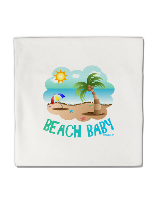 Fun Summer Beach Scene - Beach Baby Micro Fleece 14&#x22;x14&#x22; Pillow Sham by TooLoud-Pillow Sham-TooLoud-White-Davson Sales